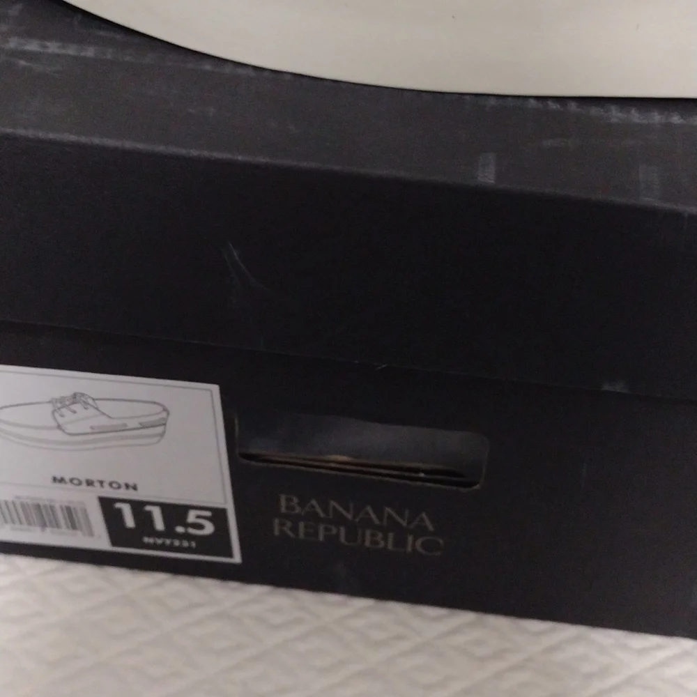 Banana Republic Morton Navy Nubuck Leather Boat Shoe